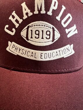 Champion Maroon Curved-Brim Mesh-Back Cap with White Logo
